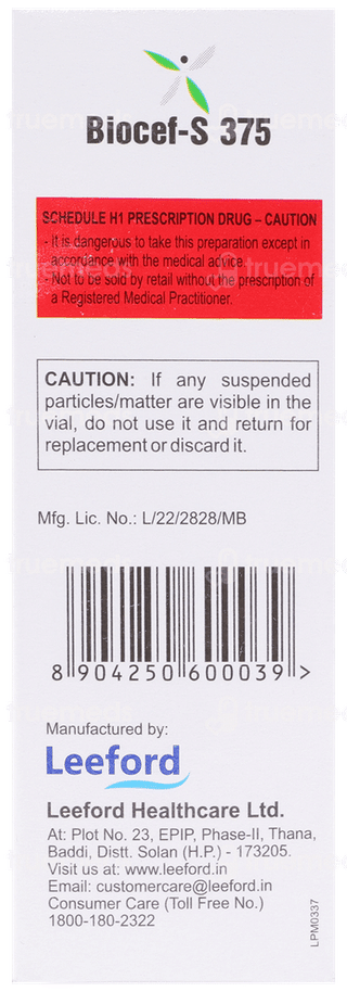 Biocef S 250/125 Mg Injection 1